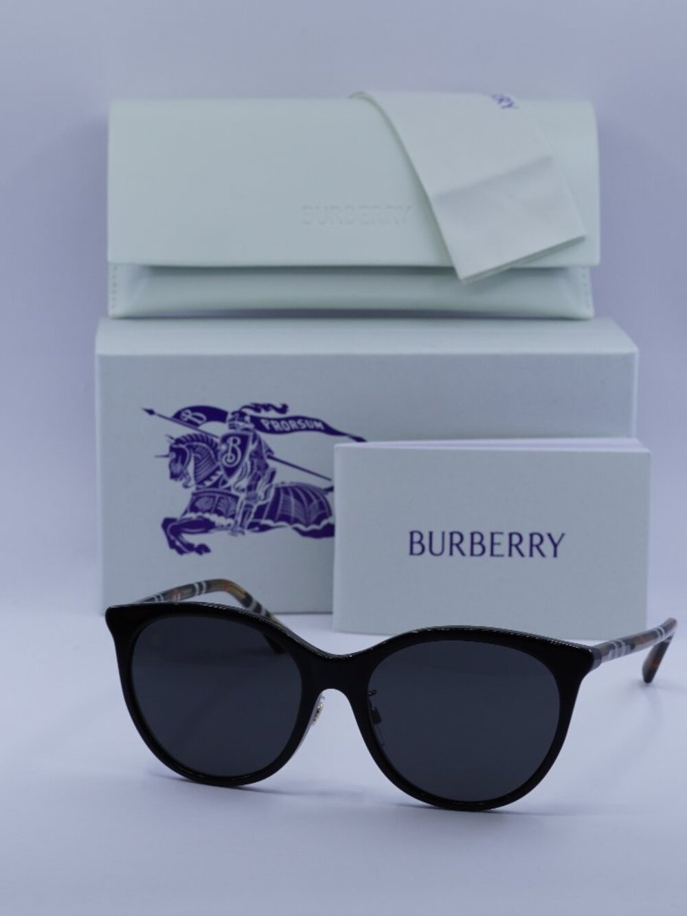 Burberry BE4464D 416187 Cat Eye Sunglasses - Black / Dark Grey